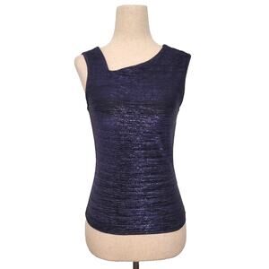 Y2k Formula X Metallic Purple Asymmetrical Tank Top S Rave Whimsigoth Cybergoth